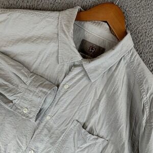The Territory Ahead Shirt Men 2XL Light Gray Silk Blend Vintage Long Sleeve